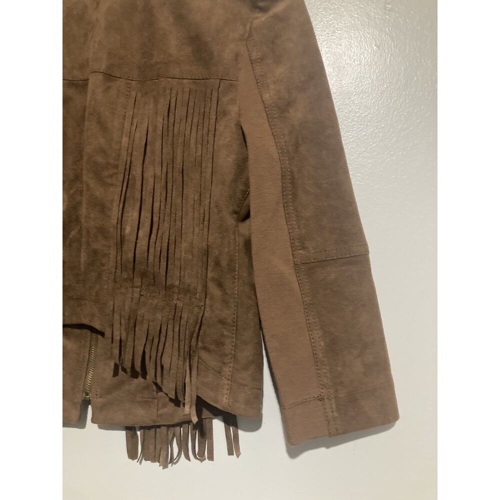 BCBG Maxazria Cowgirl Chic Western Suede Fringe Cropped Jacket Size XS - Picture 9 of 12